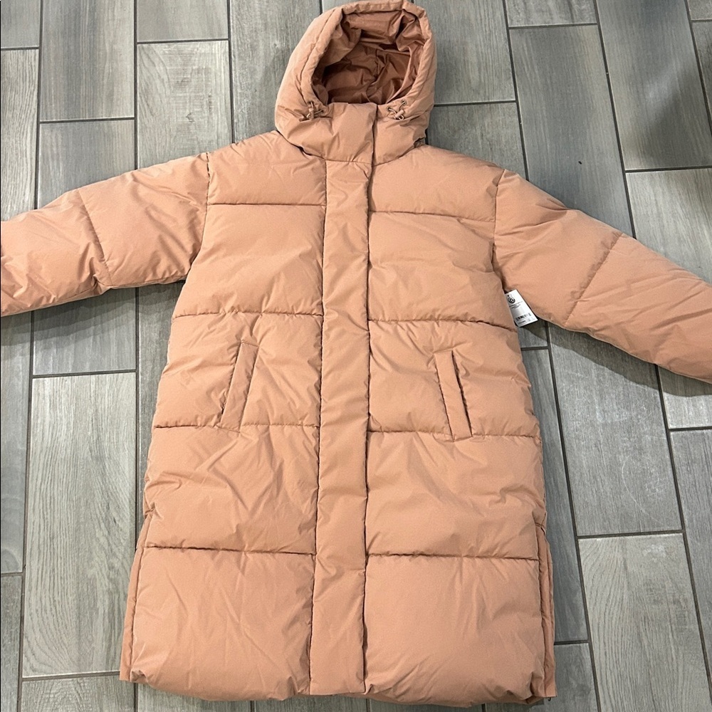 Amazon Essentials Women's Oversized Long Puffer Jacket Green Size L - Picture 6 of 8